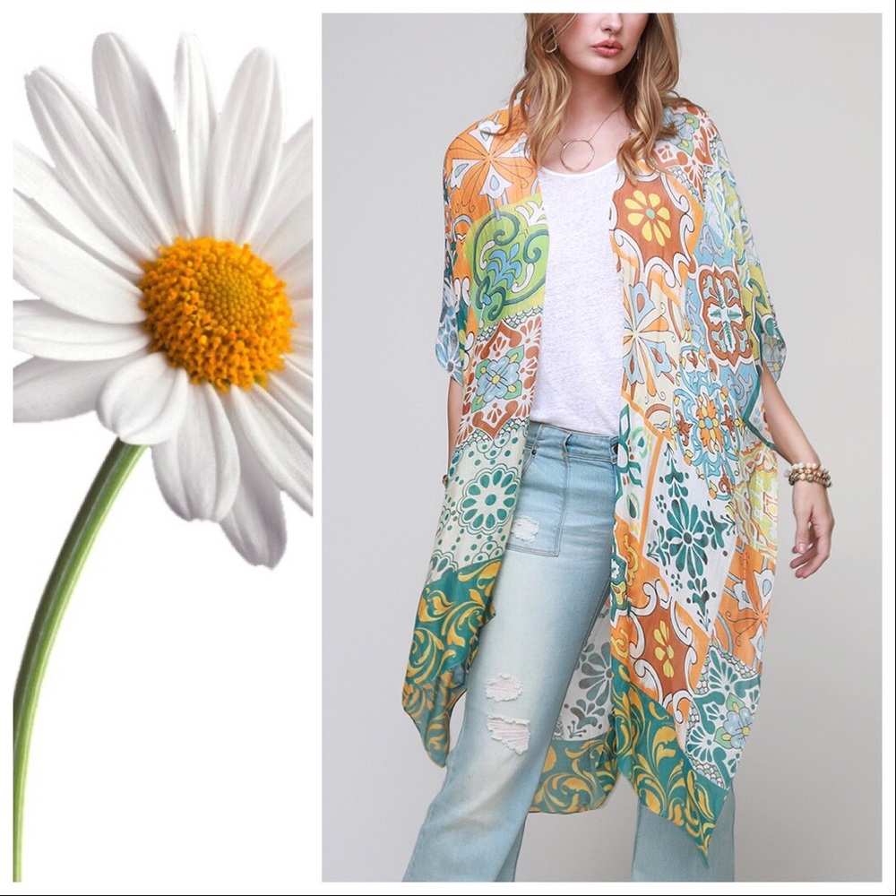*LAST* Moroccan Tile Print Kimono - Picture 4 of 5